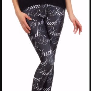 Poprageous "Fuck" leggings, size xl